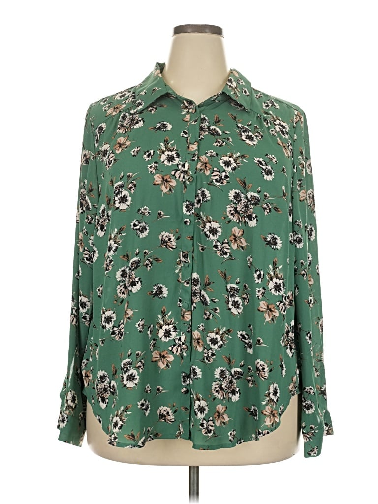 Pre-owned Torrid 3/4 Sleeve Blouse In Green
