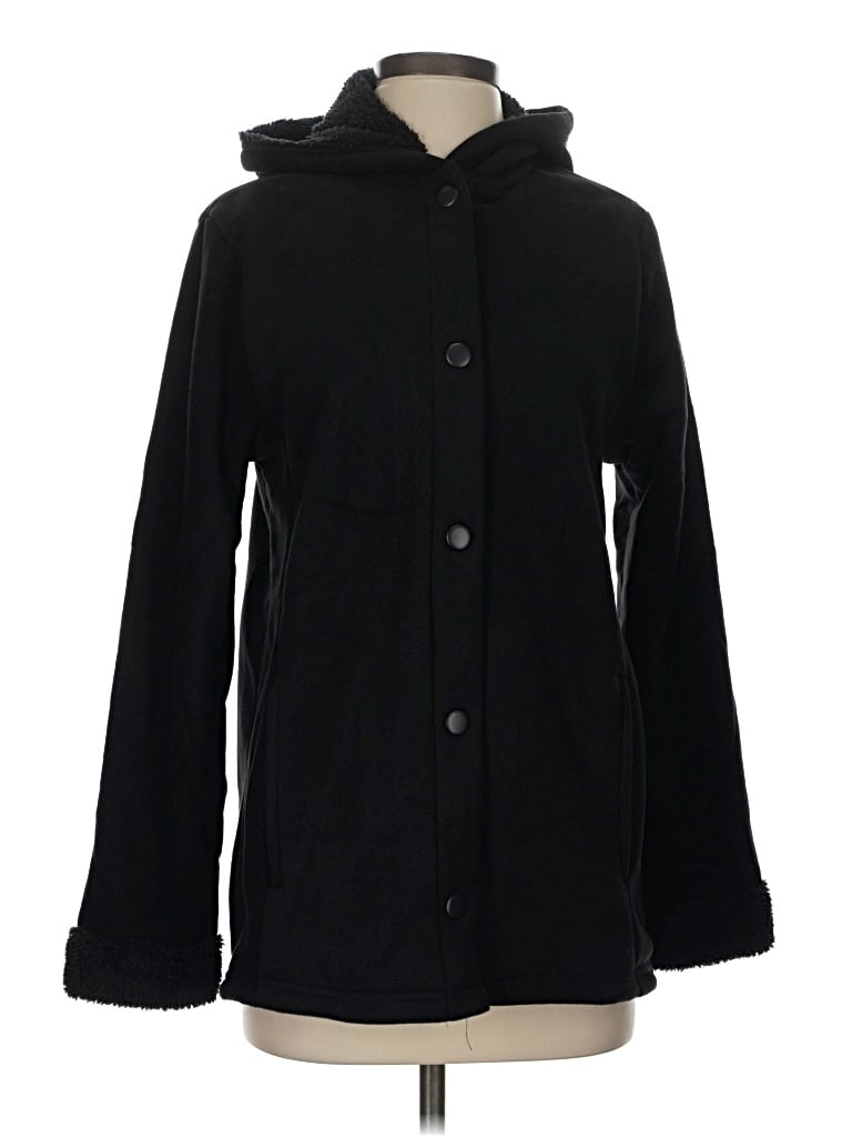Pre-owned Cuddl Duds Coat In Black