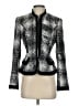Cache 100% Polyester Print Silver Blazer Size 4 - photo 1