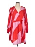 Monki 100% Polyester Print Red Casual Dress Size L - photo 1