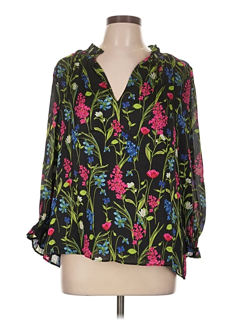 Sugarlips 3/4 Sleeve Blouse In Black