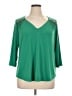 NY Collection Green 3/4 Sleeve Top Size 1X - photo 1