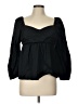 Open Edit 100% Cotton Black Long Sleeve Blouse Size L - photo 1