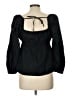 Open Edit 100% Cotton Black Long Sleeve Blouse Size L - photo 2