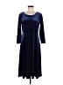 Lands' End Solid Blue Casual Dress Size M - photo 1