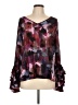 Cupio 100% Polyester Burgundy 3/4 Sleeve Blouse Size L - photo 1