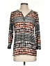 NY Collection Orange Long Sleeve Henley Size S - photo 1