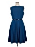Alyx Solid Blue Casual Dress Size 14 - photo 2