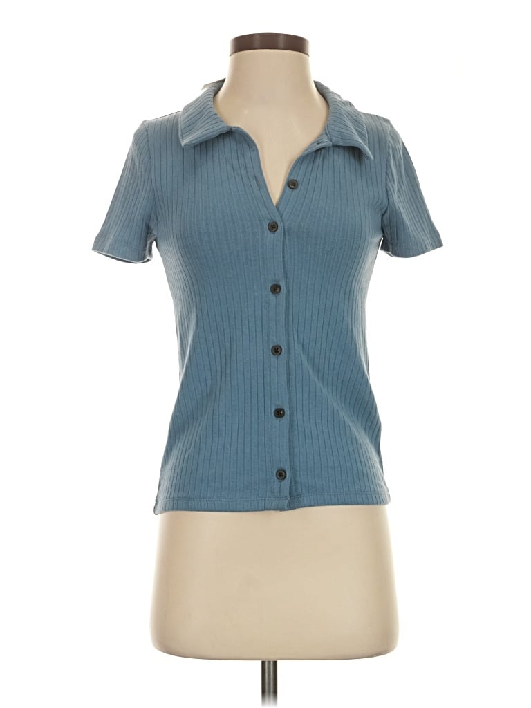 Madewell Short Sleeve Blouse In Teal