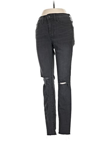 Madewell 9" Mid-Rise Skinny Jeans in Black Sea (view 1)