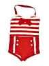Janie and Jack Stripes Red One Piece Swimsuit Size 4 - photo 1