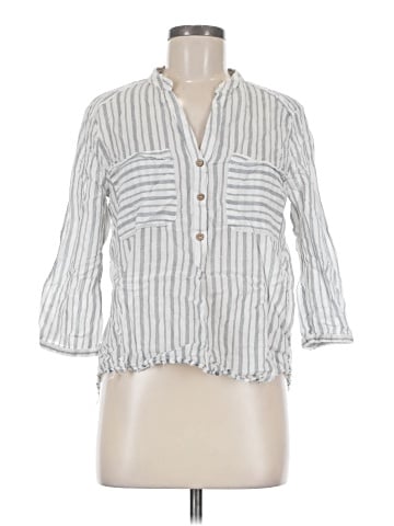 Zara Basic 3/4 Sleeve Button-Down Shirt (view 1)