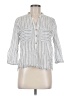 Zara Basic Stripes Gray 3/4 Sleeve Button-Down Shirt Size M - photo 1