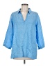 Sigrid Olsen 100% Linen Blue 3/4 Sleeve Blouse Size M - photo 1