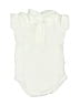 Bonpoint 100% Cotton Solid Ivory Short Sleeve Onesie 0-3 MO / 3 MO - photo 1