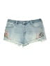 Mossimo Supply Co. Floral Blue Denim Shorts Size 16 - photo 1