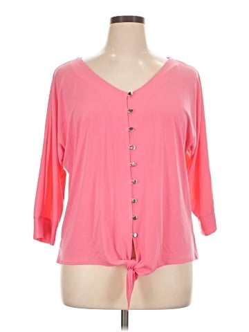 NY Collection 3/4 Sleeve Top (view 1)