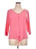NY Collection Pink 3/4 Sleeve Top Size 1X - photo 1