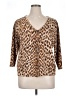 First Issue by Liz Claiborne Animal Print Brown Cardigan Size XL - photo 1