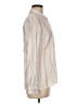 Express Stripes Ivory Long Sleeve Blouse Size M - photo 4