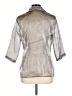 Fred David 100% Polyester Metallic Silver 3/4 Sleeve Blouse Size 10 - photo 2