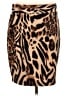 Grace Elements Animal Print Brown Casual Skirt Size L - photo 1
