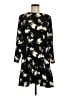 Halogen 100% Polyester Print Black Casual Dress Size M - photo 1