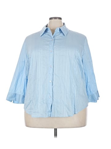 Rafaella 3/4 Sleeve Button-Down Shirt (view 1)