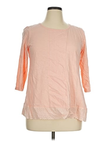 LOGO by Lori Goldstein 3/4 Sleeve Top (view 1)