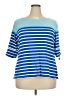 Ruby Rd. Stripes Blue 3/4 Sleeve T-Shirt Size 2X - photo 1