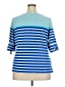 Ruby Rd. Stripes Blue 3/4 Sleeve T-Shirt Size 2X - photo 2