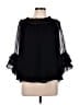 CeCe 100% Polyester Black 3/4 Sleeve Blouse Size L - photo 1