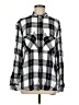 Express 100% Rayon Plaid Silver Long Sleeve Button-Down Shirt Size M - photo 1