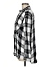 Express 100% Rayon Plaid Silver Long Sleeve Button-Down Shirt Size M - photo 5