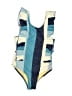 Pink Chicken Graphic Blue One Piece Swimsuit Size 4 - photo 1