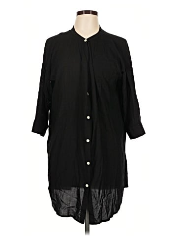 Allen Allen 3/4 Sleeve Button-Down Shirt (view 1)