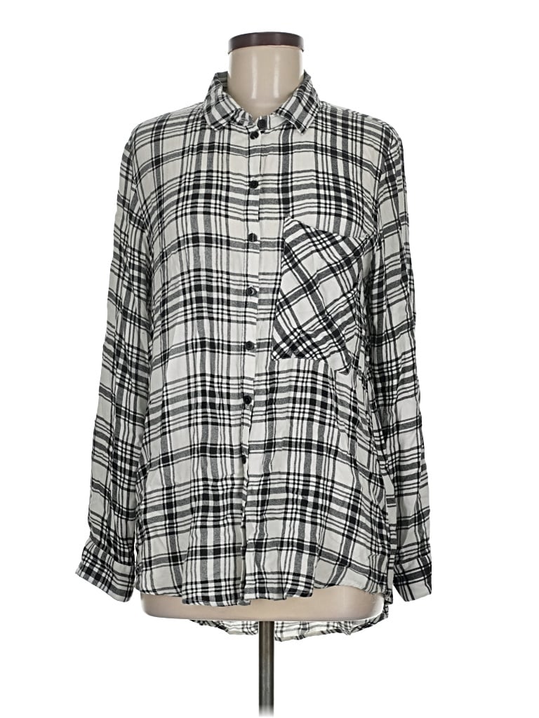 Pre-owned Aqua Long Sleeve Button Down Shirt In Silver
