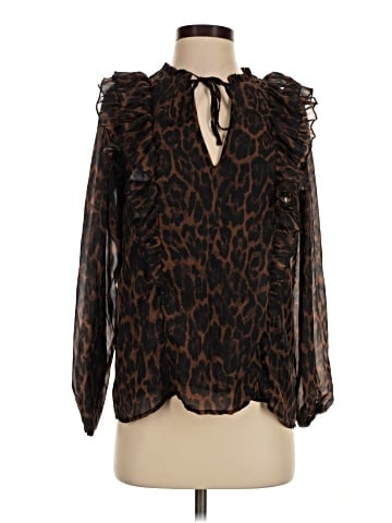 Aqua Long Sleeve Blouse (view 1)