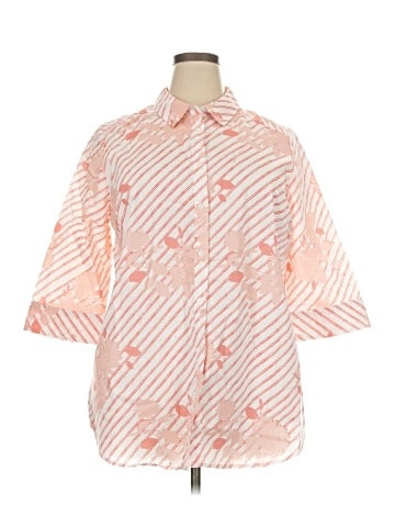 Roaman's 3/4 Sleeve Button-Down Shirt (view 1)