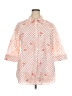 Roaman's Hearts Orange 3/4 Sleeve Button-Down Shirt Size 20 - photo 1