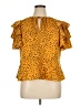 Who What Wear 100% Polyester Orange Short Sleeve Blouse Size XL - photo 1