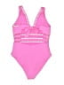 Becca Hearts Pink One Piece Swimsuit Size M - photo 2