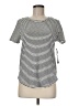 Marled Stripes Ivory Short Sleeve Turtleneck Size M - photo 1