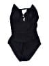 Hilor Solid Black One Piece Swimsuit Size 6 - photo 1