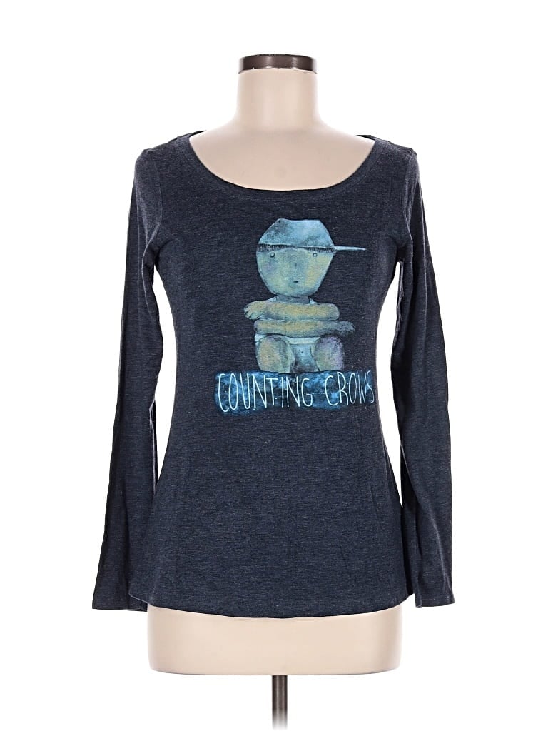 Pre-owned Next Level Apparel Long Sleeve T-shirt In Blue