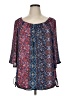 Westport 100% Polyester Blue 3/4 Sleeve Blouse Size 1X - photo 1