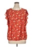 Counterparts 100% Polyester Red Short Sleeve Blouse Size XL - photo 1