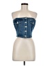 Le Lis Blue Sleeveless Button-Down Shirt Size M - photo 1