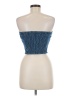 Le Lis Blue Sleeveless Button-Down Shirt Size M - photo 2
