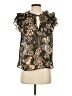 Elan Brown Short Sleeve Blouse Size S - photo 1